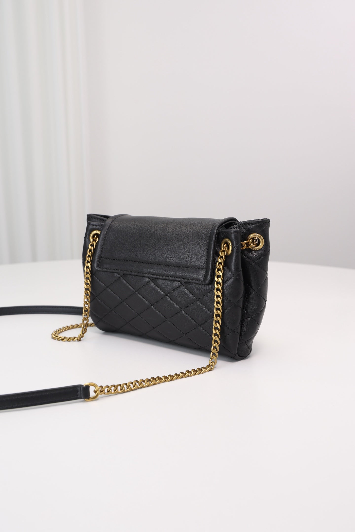 Saint Laurent Nolita Mini Flap Bag — Black with Gold Hardware