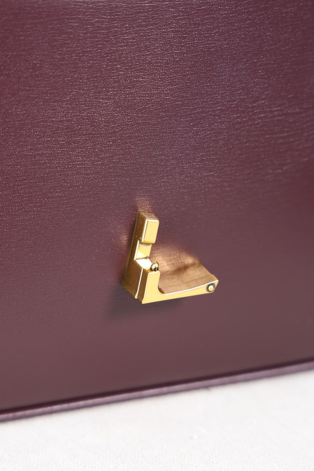 Saint Laurent Solfegino Small Bag — Burgundy Box Leather with Antique Gold Hardware