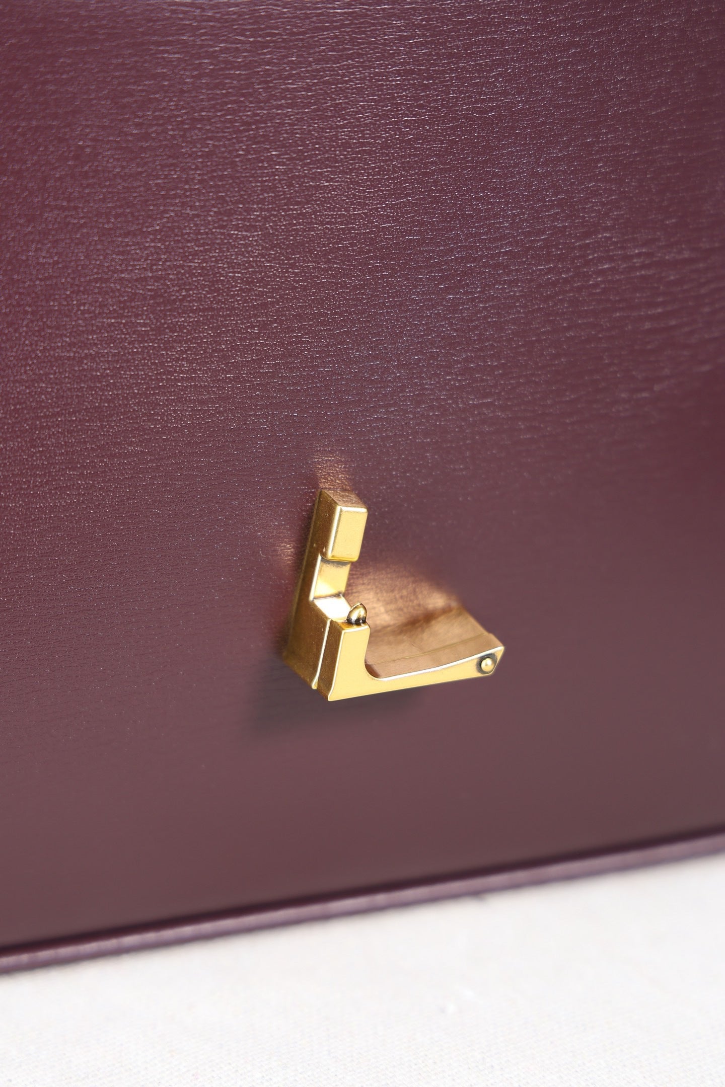 Saint Laurent Solfegino Small Bag — Burgundy Box Leather with Antique Gold Hardware