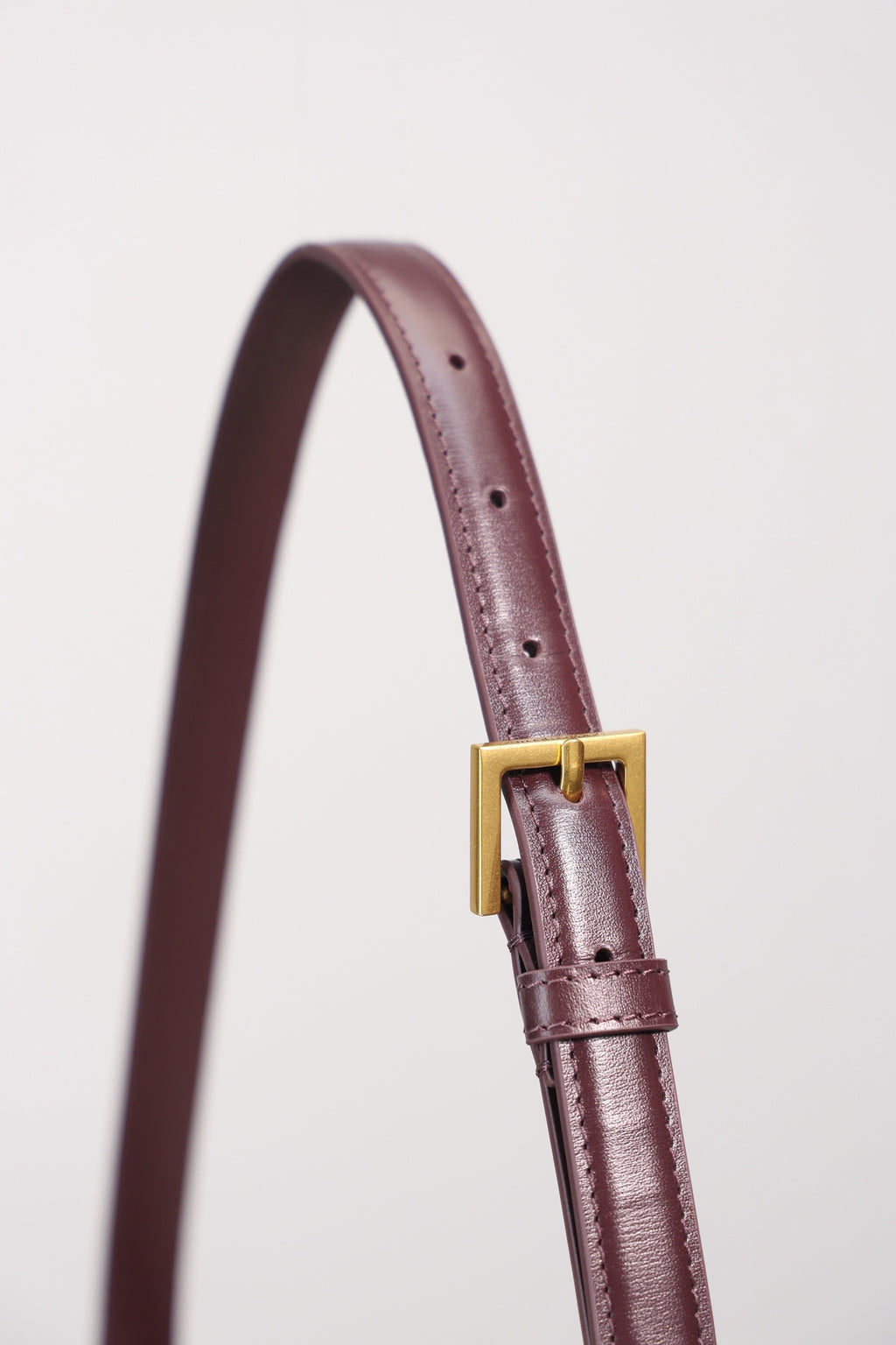 Saint Laurent Solfegino Small Bag — Burgundy Box Leather with Antique Gold Hardware