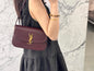 Saint Laurent Solfegino Small Bag — Burgundy Box Leather with Antique Gold Hardware