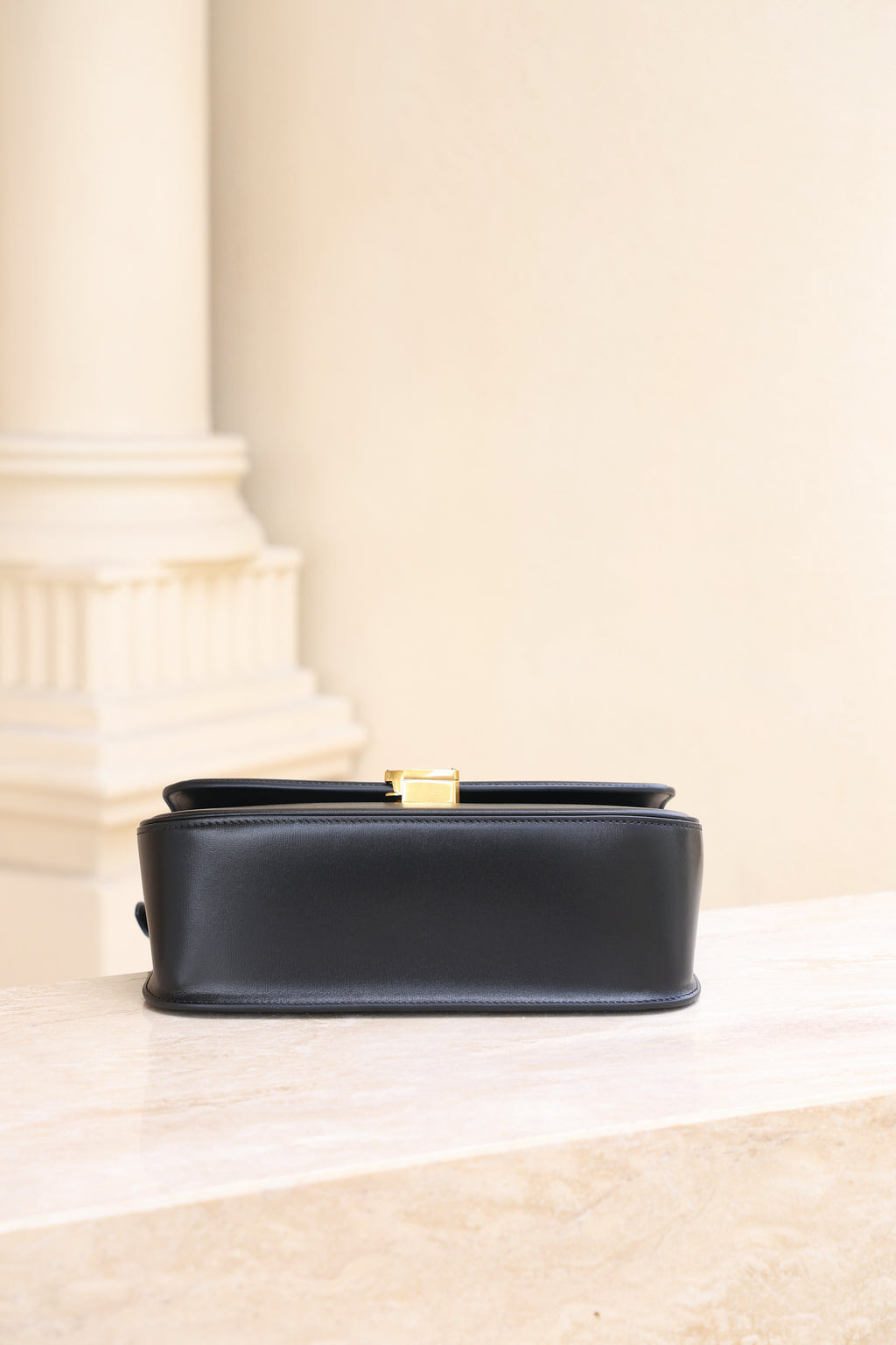 Saint Laurent Solfegino Small Bag — Black Box Leather with Antique Gold Hardware