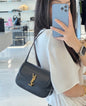 Saint Laurent Solfegino Small Bag — Black Box Leather with Antique Gold Hardware