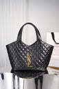 Saint Laurent Icare Shopping Bag Small — Black Quilted Lambskin with Antique Gold Hardware