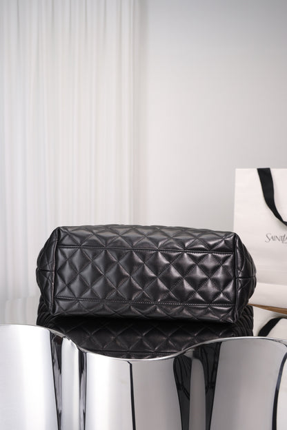Saint Laurent Icare Shopping Bag Small — Black Quilted Lambskin with Antique Gold Hardware