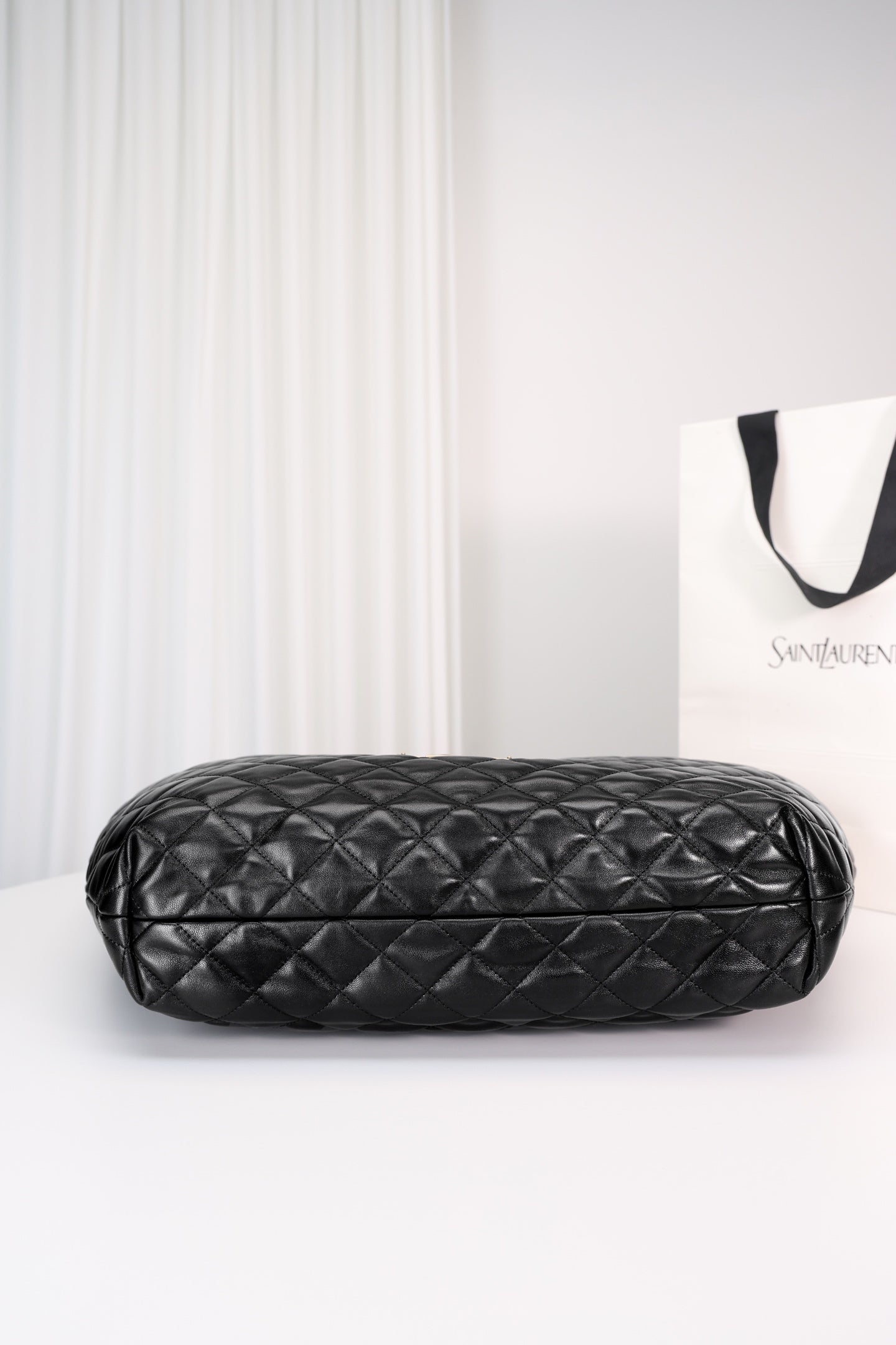 Saint Laurent Icare Shopping Bag Large — Black Quilted Nappa Lambskin with Antique Gold Hardware
