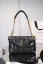 Saint Laurent Puffer Small Bag — Black Quilted Lambskin with Light Gold Hardware