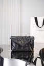 Saint Laurent Loulou Puffer Mini Bag — Black Nappa Lambskin with Antique Gold Hardware