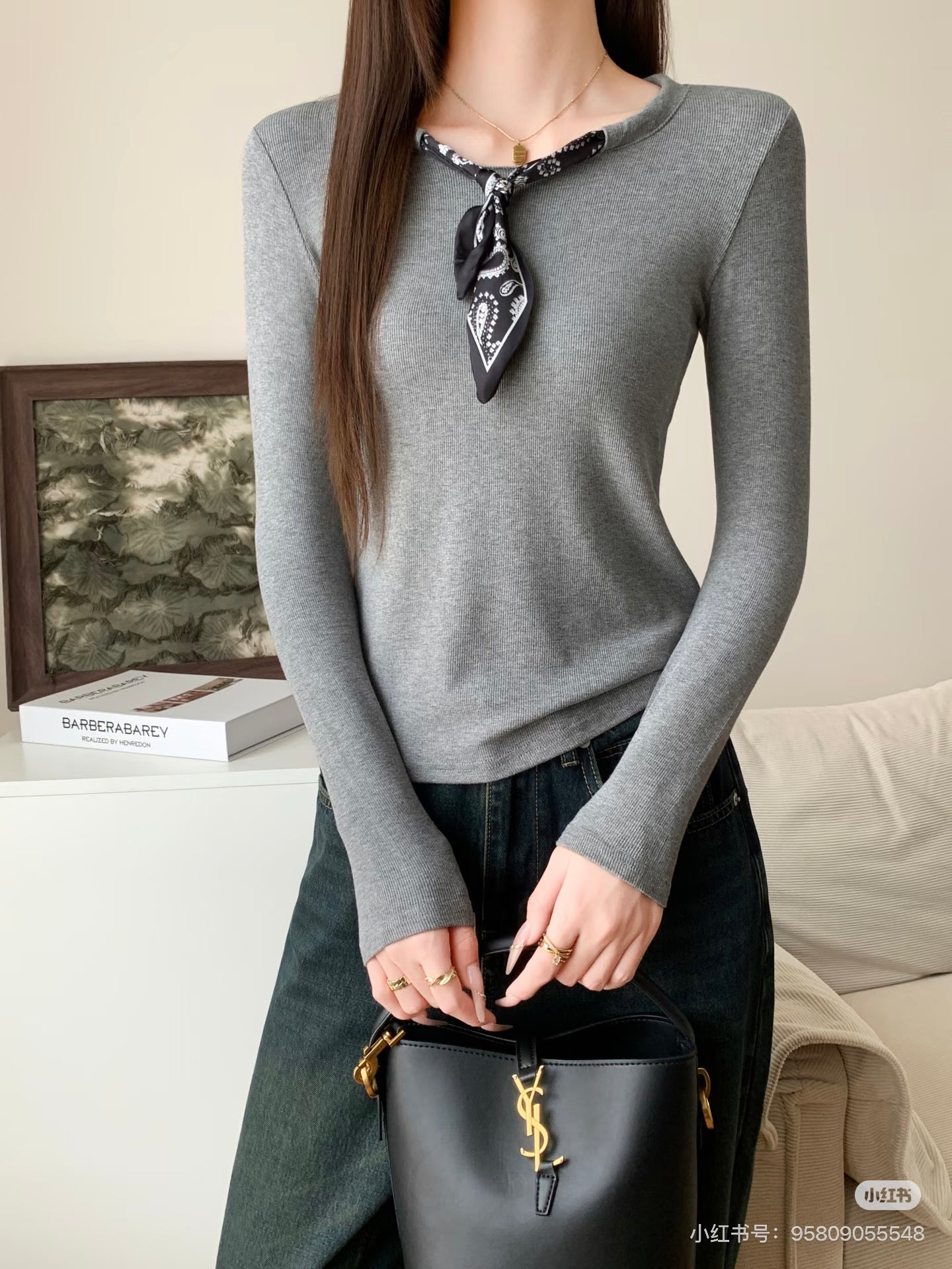 Saint Laurent Le 37 Small Bucket Bag — Black Shiny Leather with Antique Gold Hardware