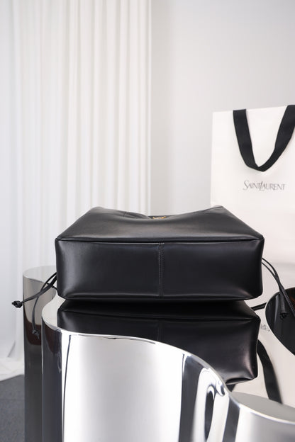 Saint Laurent Jamie Shopping Bag — Black Nappa Lambskin with Antique Gold Hardware