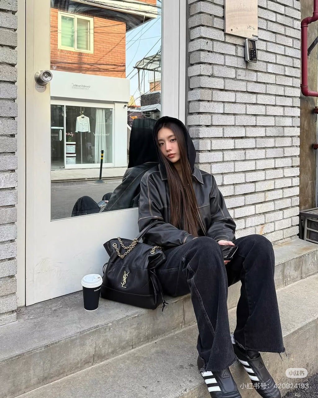 Saint Laurent Jamie Shopping Bag Small — Black Nappa Lambskin with Antique Gold Hardware