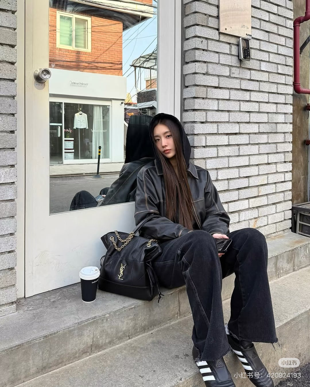 Saint Laurent Jamie Shopping Bag Small — Black Nappa Lambskin with Antique Gold Hardware