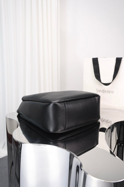 Saint Laurent Le 5 à 7 Hobo Large — Black Grained Leather with Antique Gold Hardware