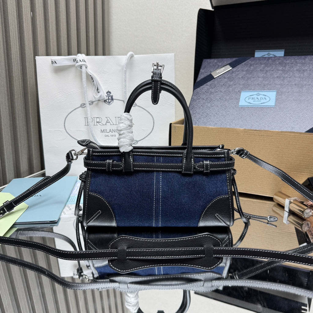 Prada Bonnie Mini Bag – Denim & Black Leather