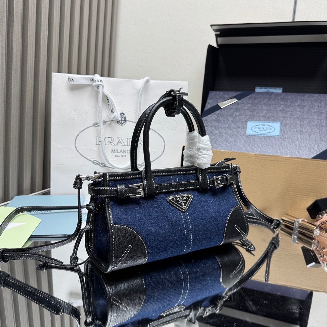 Prada Bonnie Mini Bag – Denim & Black Leather