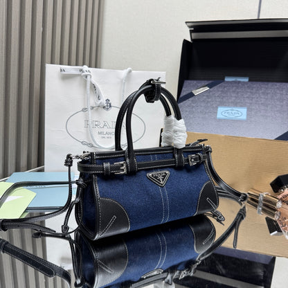 Prada Bonnie Mini Bag – Denim & Black Leather