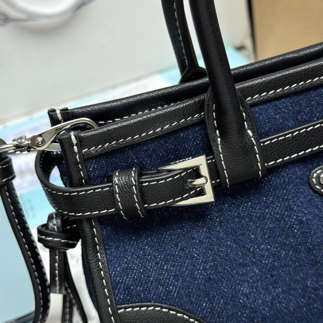 Prada Bonnie Mini Bag – Denim & Black Leather