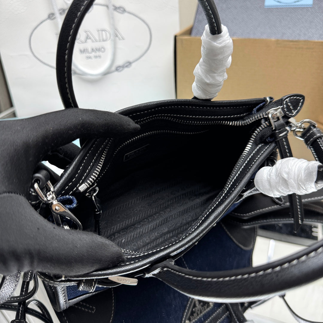 Prada Bonnie Mini Bag – Denim & Black Leather