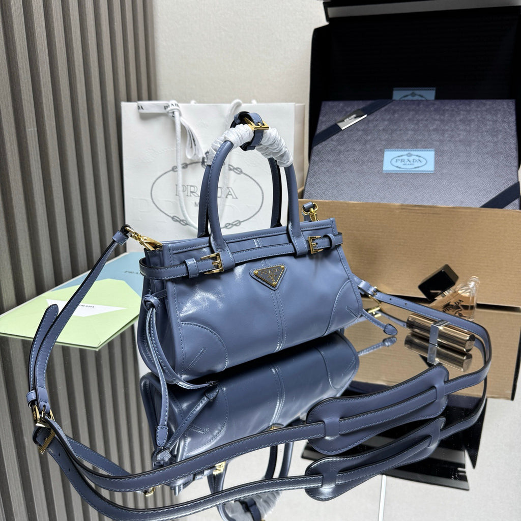 Prada Bonnie Mini Bag – Slate Blue Glazed Leather