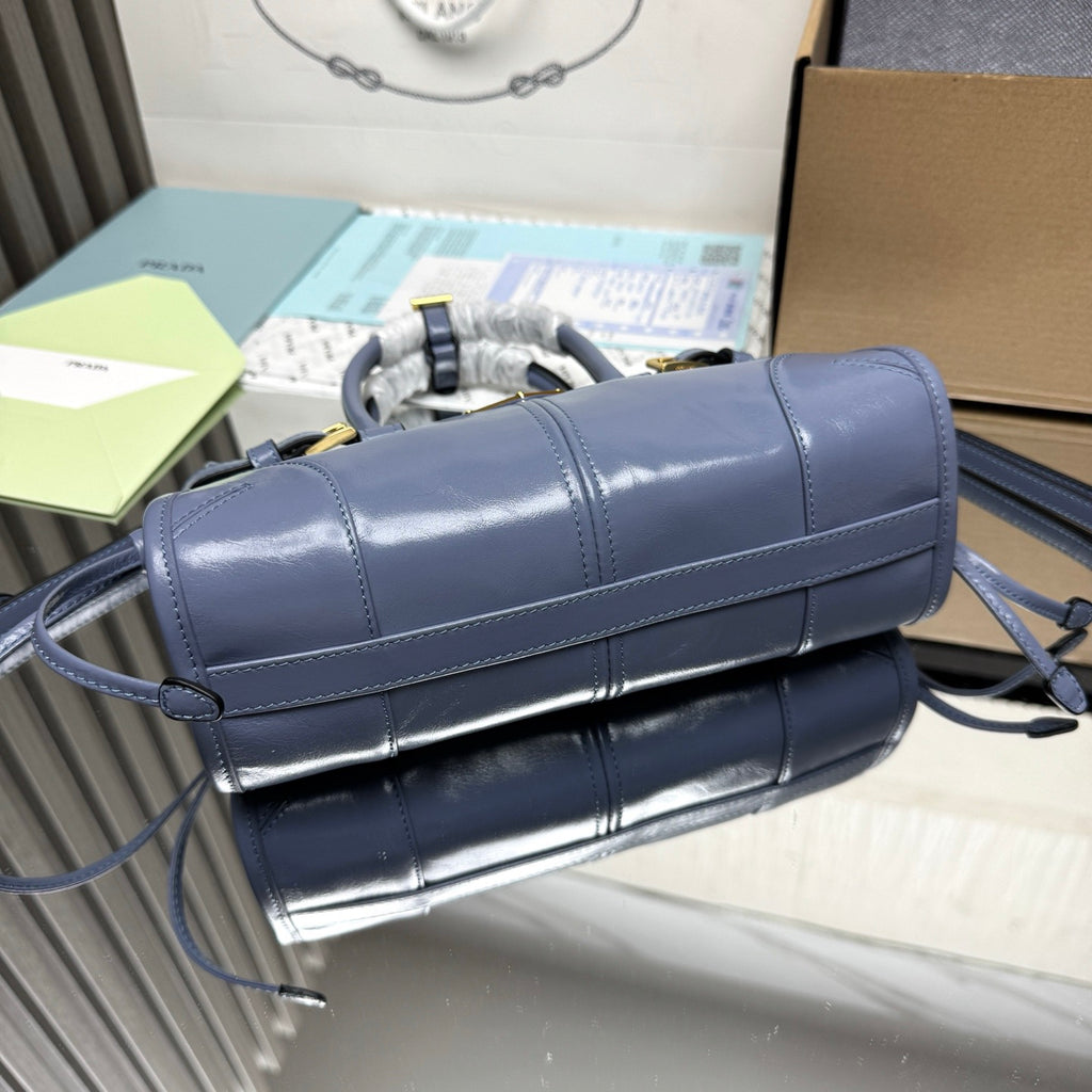 Prada Bonnie Mini Bag – Slate Blue Glazed Leather
