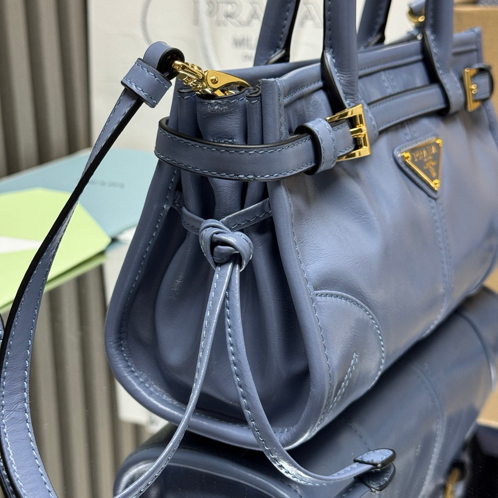 Prada Bonnie Mini Bag – Slate Blue Glazed Leather