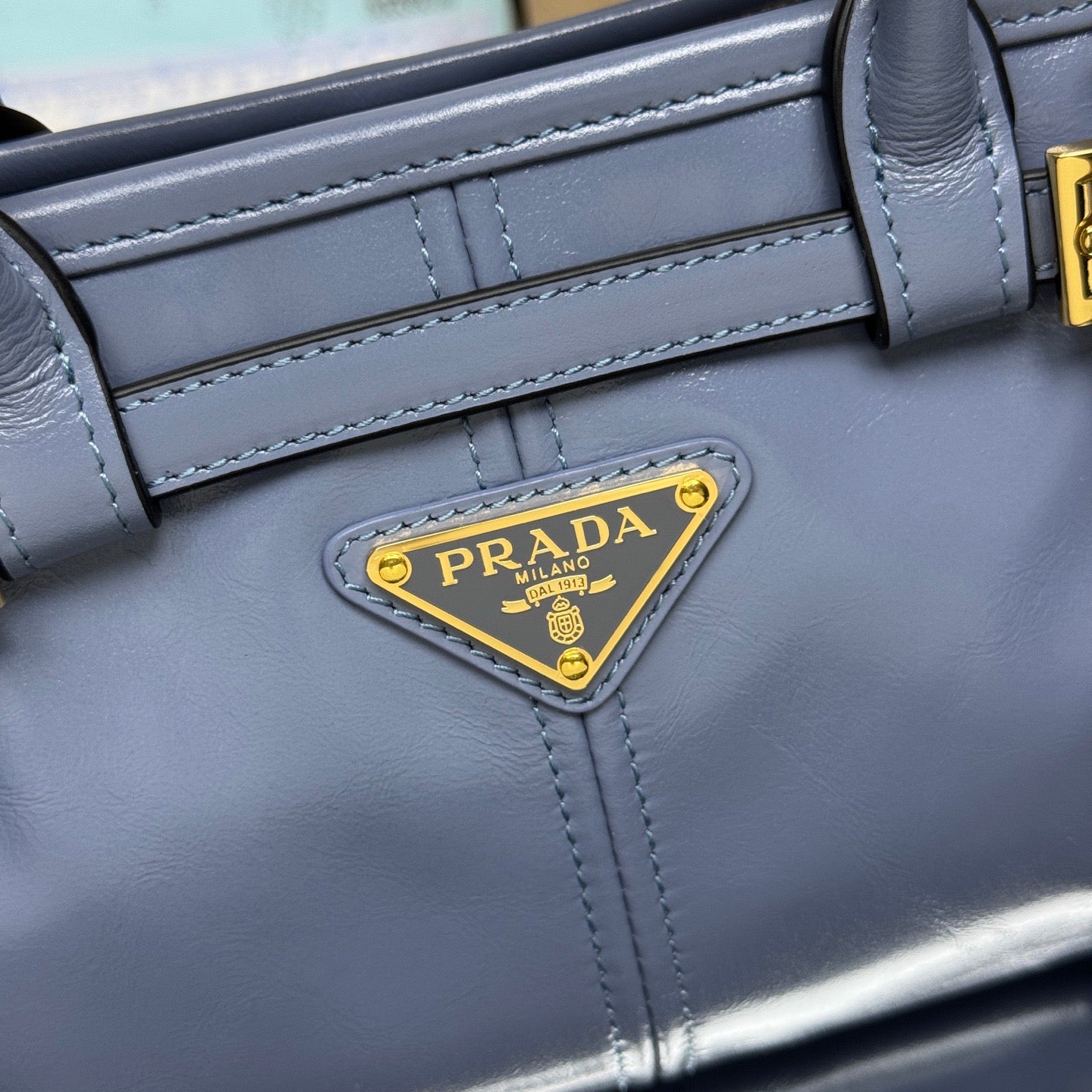 Prada Bonnie Mini Bag – Slate Blue Glazed Leather