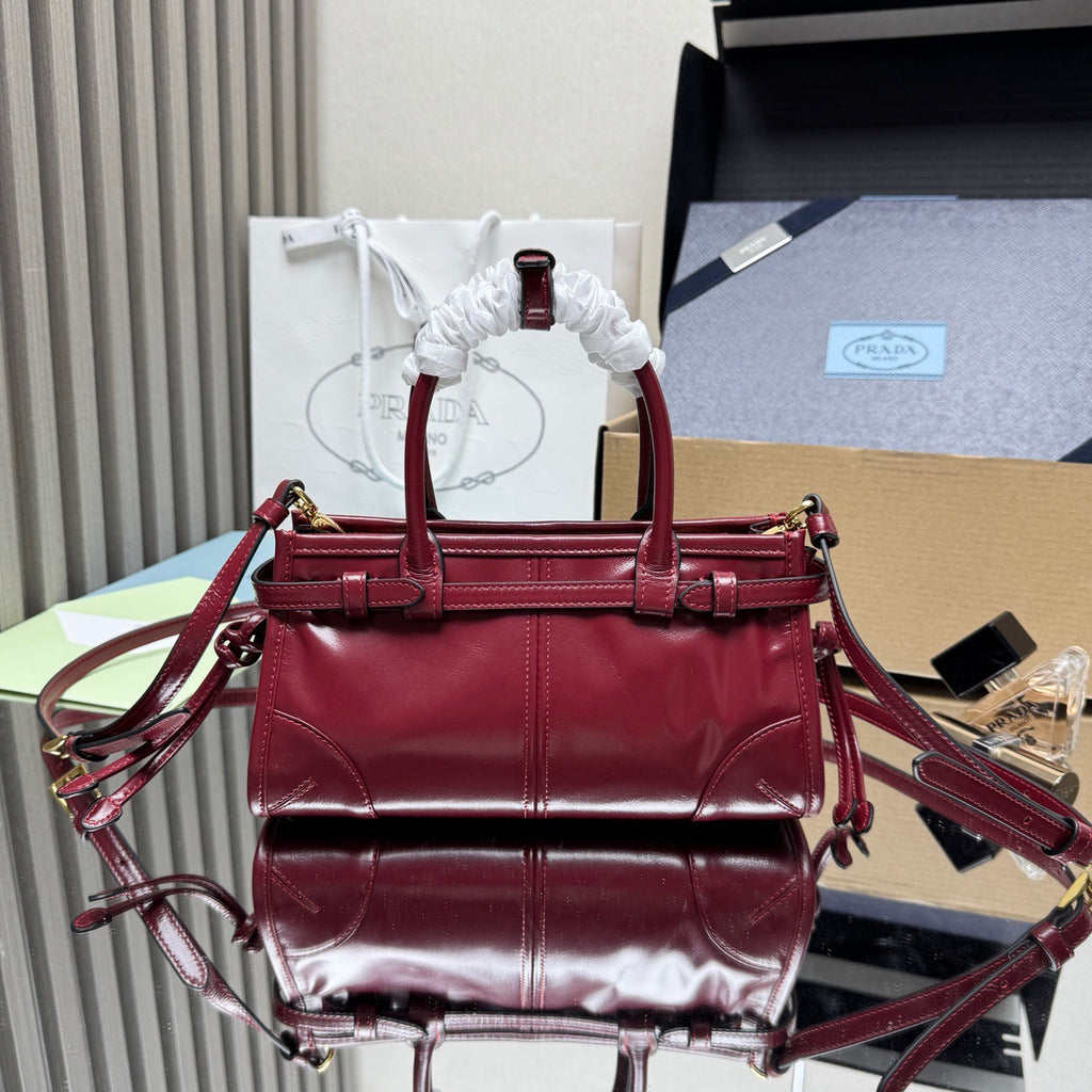 Prada Bonnie Mini Bag – Burgundy Glazed Leather
