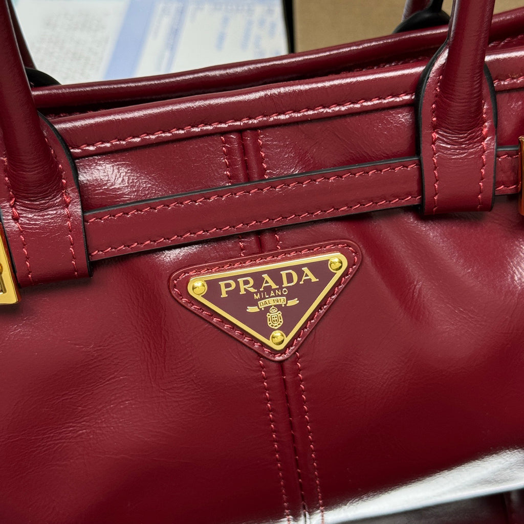 Prada Bonnie Mini Bag – Burgundy Glazed Leather