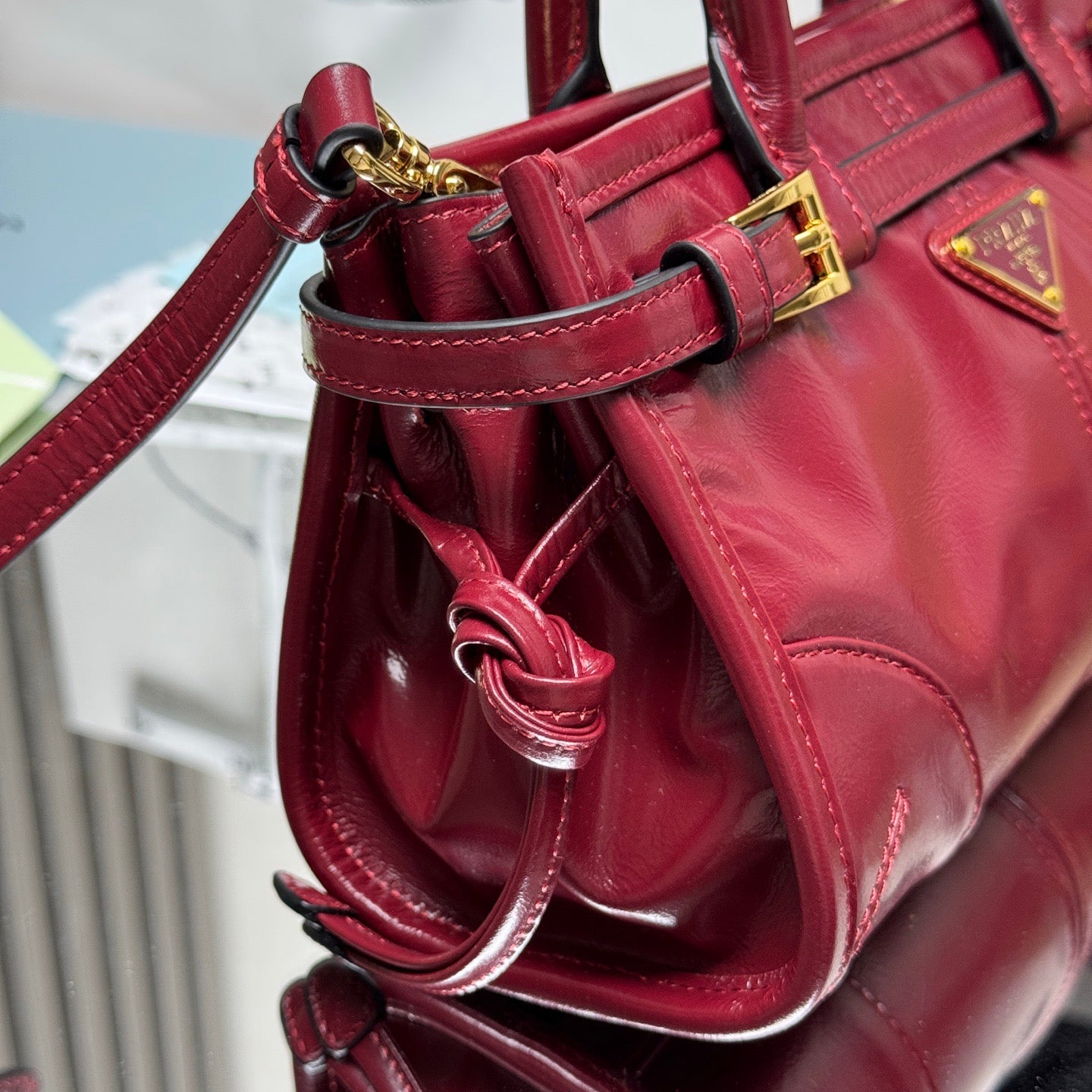Prada Bonnie Mini Bag – Burgundy Glazed Leather