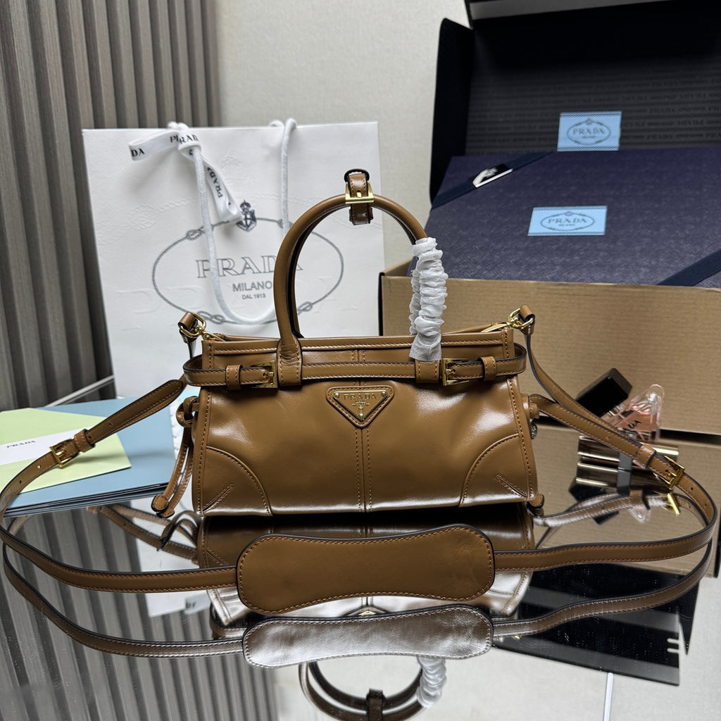 Prada Bonnie Mini Bag – Caramel Brown Glazed Leather
