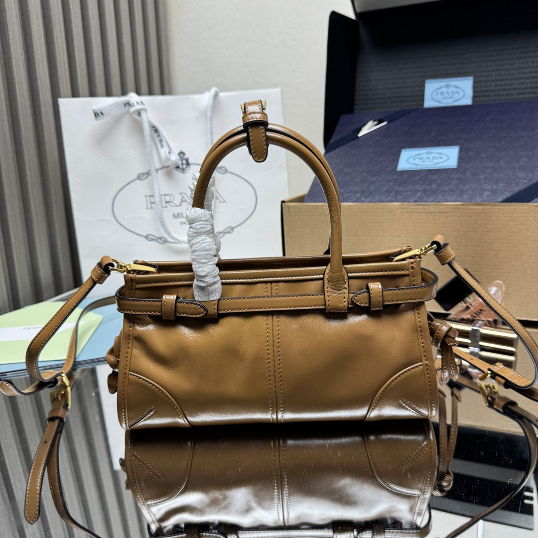 Prada Bonnie Mini Bag – Caramel Brown Glazed Leather