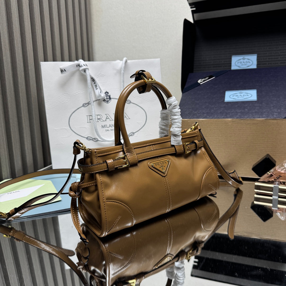 Prada Bonnie Mini Bag – Caramel Brown Glazed Leather