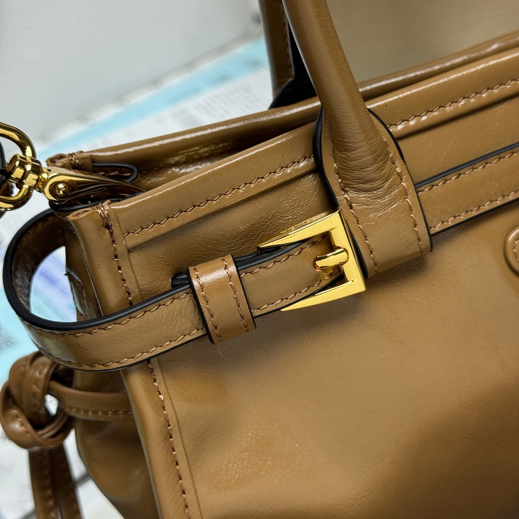 Prada Bonnie Mini Bag – Caramel Brown Glazed Leather