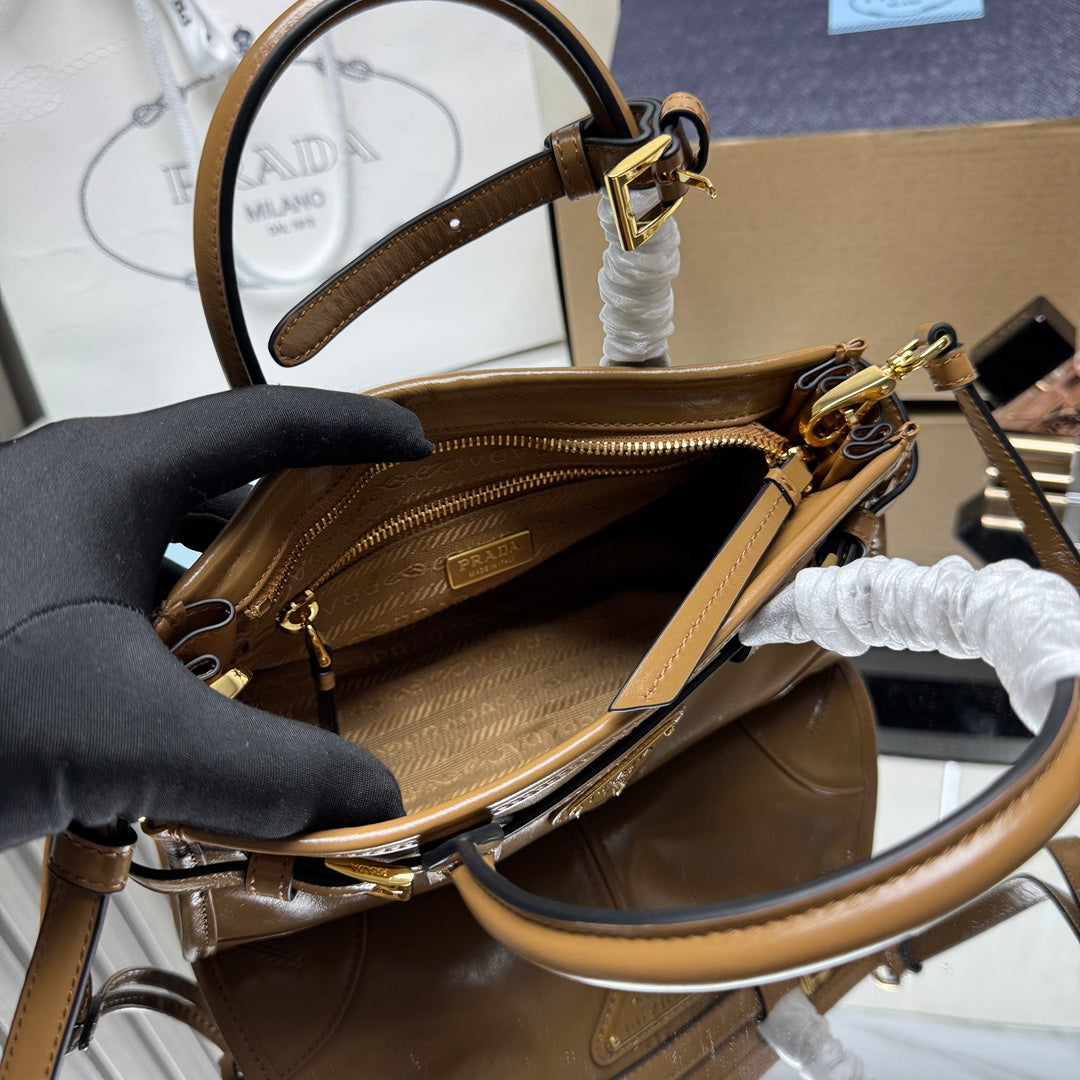 Prada Bonnie Mini Bag – Caramel Brown Glazed Leather