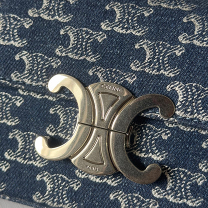 Celine Triomphe Chain Shoulder Bag – Denim