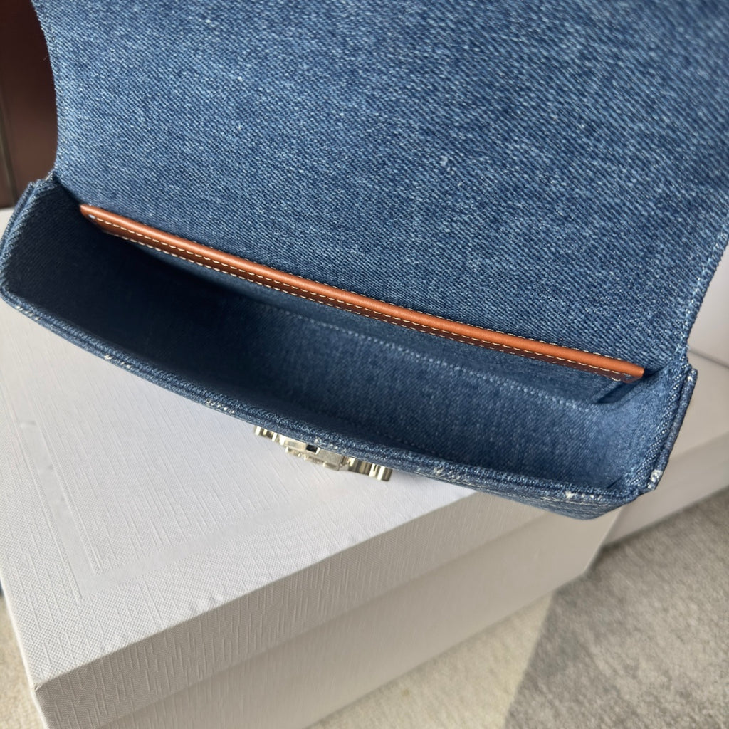 Celine Triomphe Chain Shoulder Bag – Denim