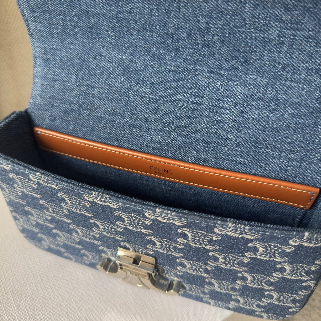 Celine Triomphe Chain Shoulder Bag – Denim