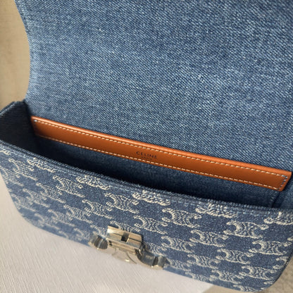 Celine Triomphe Chain Shoulder Bag – Denim
