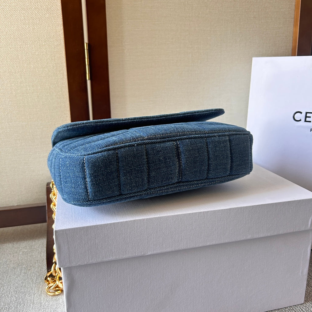 Celine Matelasse Monochrome Chain Bag – Denim