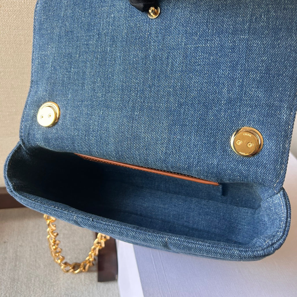Celine Matelasse Monochrome Chain Bag – Denim