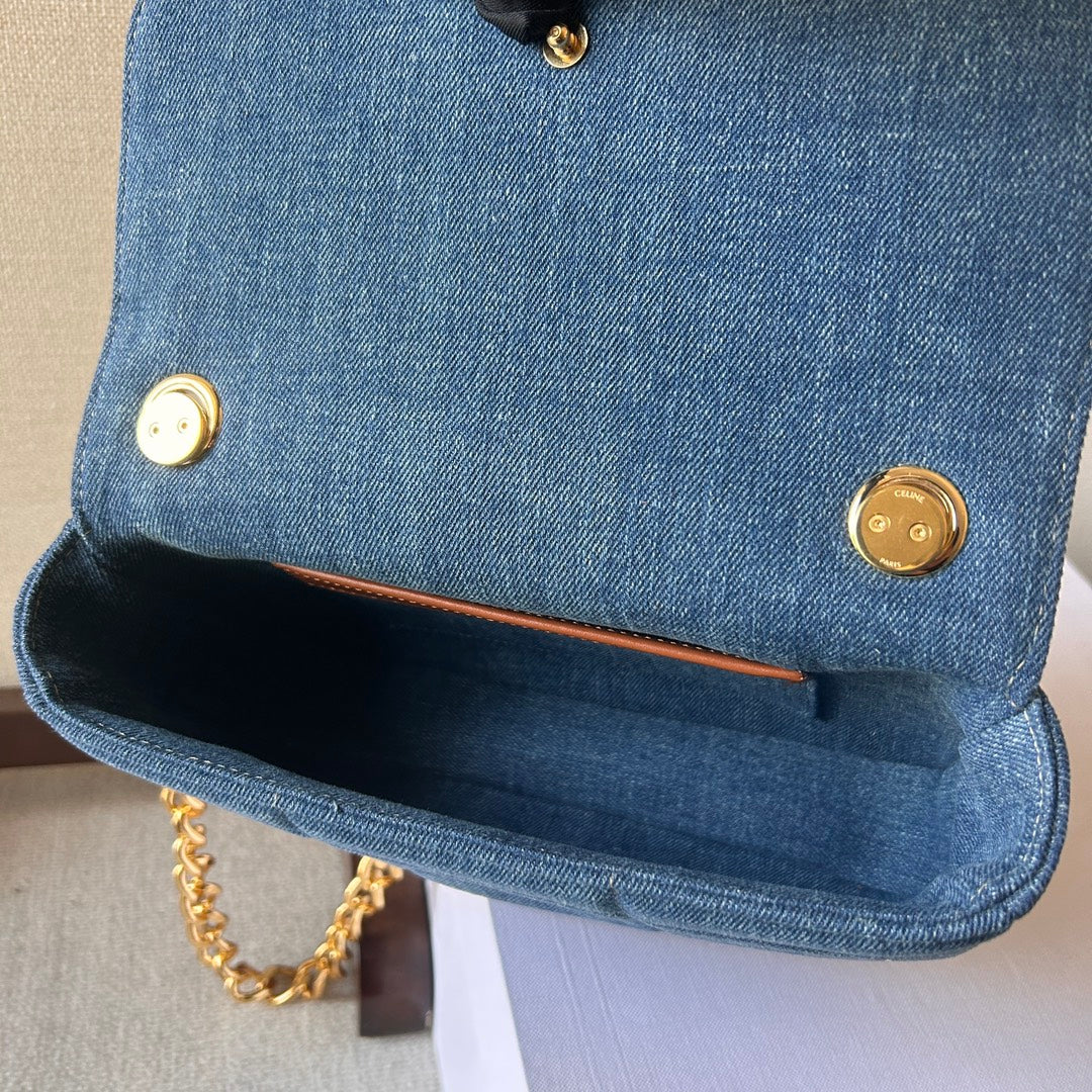 Celine Matelasse Monochrome Chain Bag – Denim
