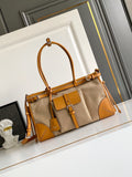 Prada Large Linen Tote Bag – Natural & Amber