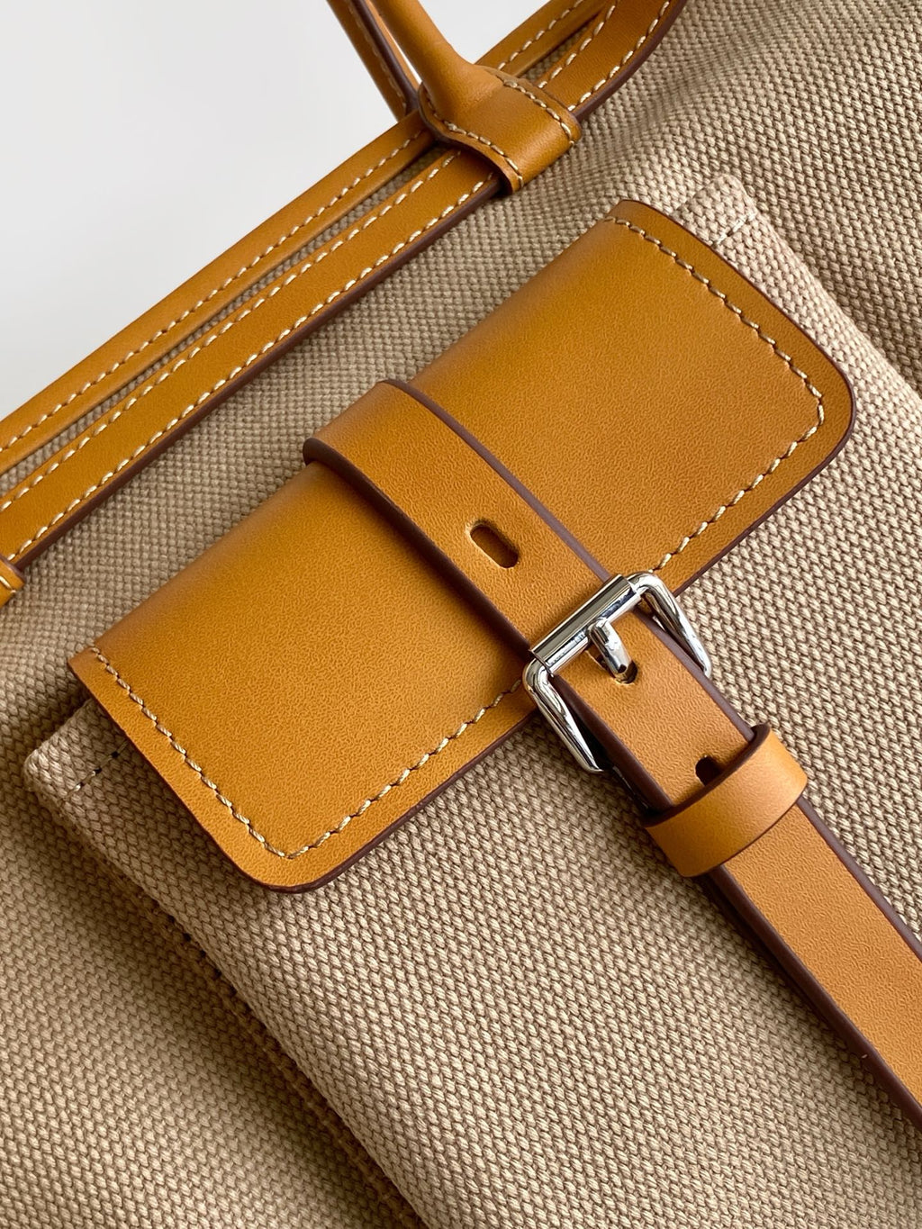Prada Large Linen Tote Bag – Natural & Amber