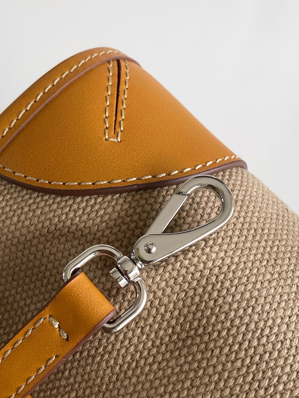 Prada Mini Linen Top Handle Bag – Natural & Amber