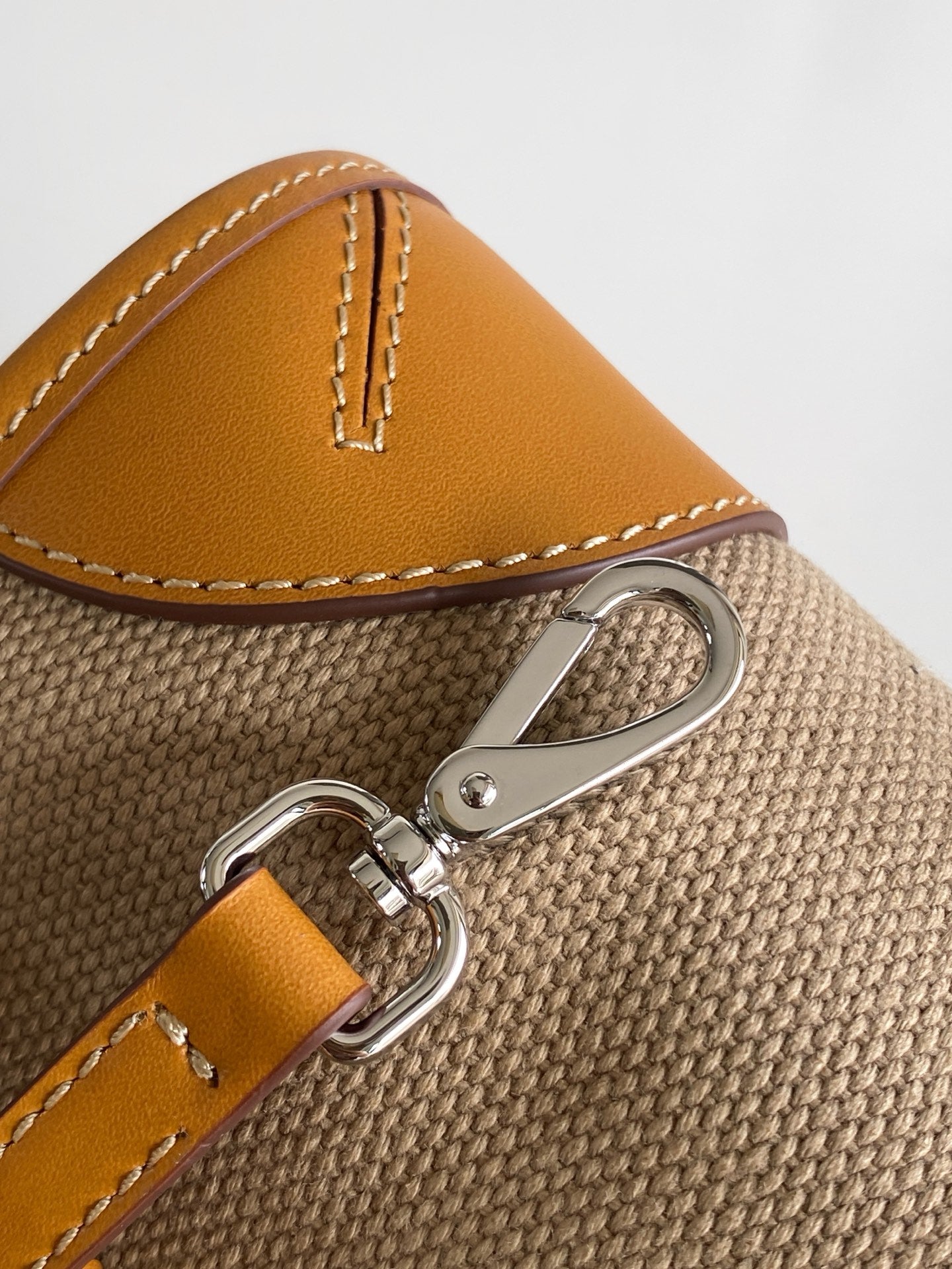 Prada Mini Linen Top Handle Bag – Natural & Amber