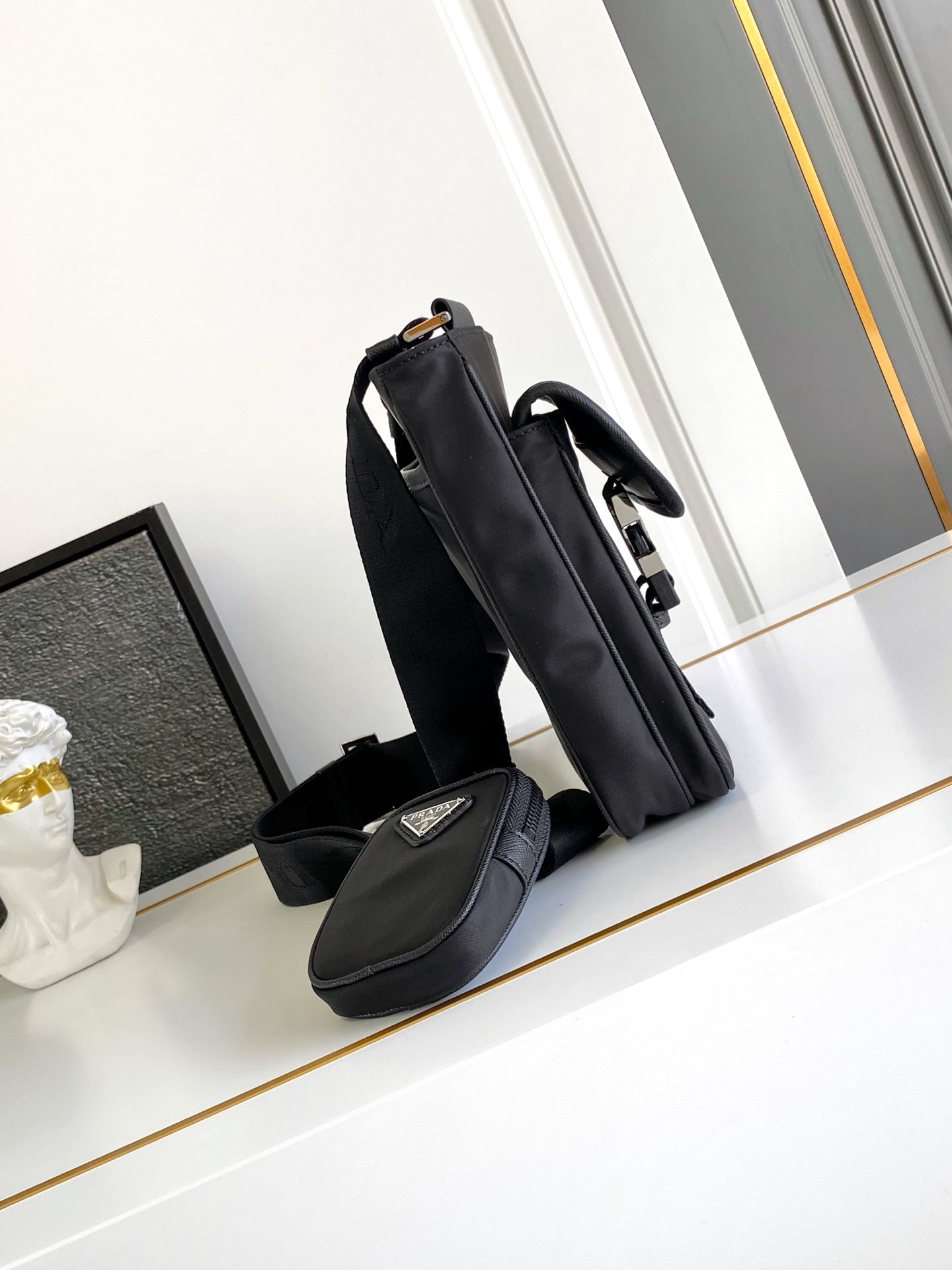 Prada Re-Nylon Messenger Bag – Black