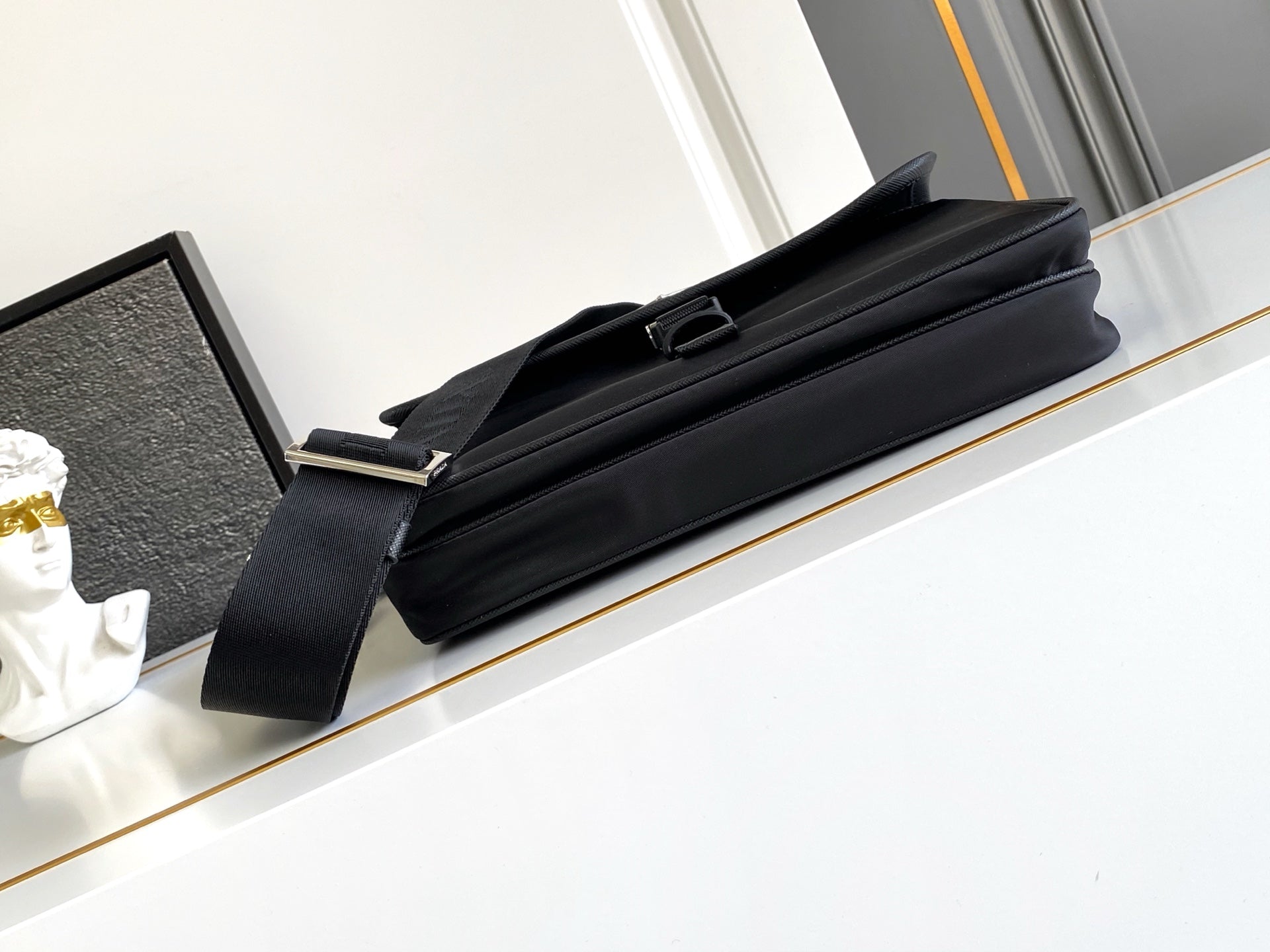 Prada Re-Nylon Messenger Bag – Black