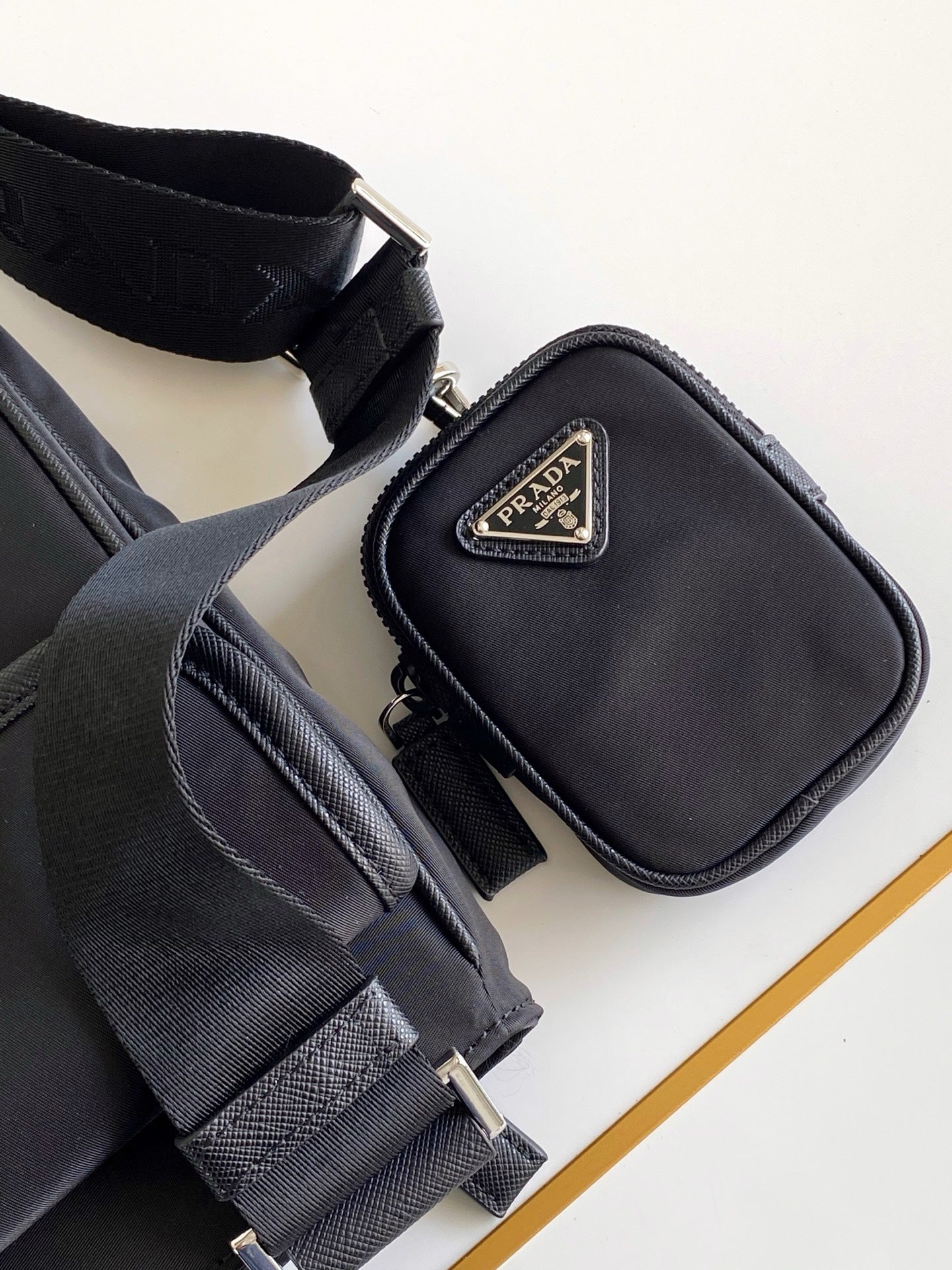 Prada Re-Nylon Messenger Bag – Black