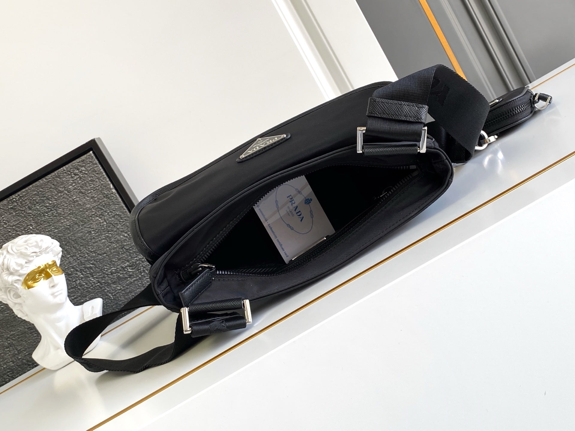 Prada Re-Nylon Messenger Bag – Black