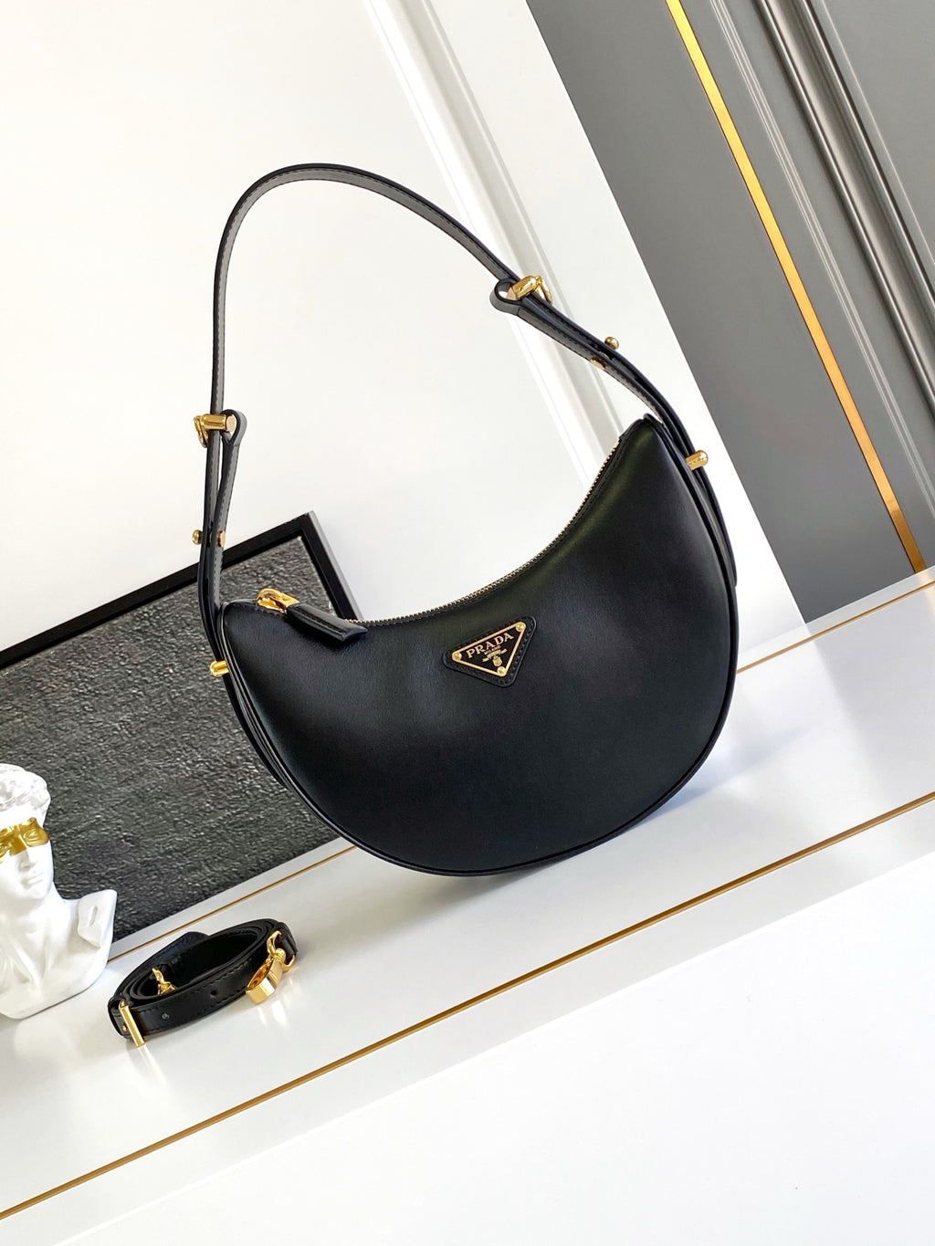 Prada Arque Hobo Bag – Black